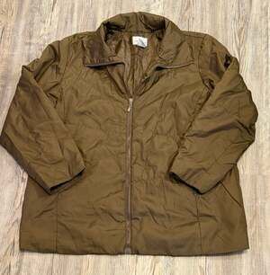 Caren Sport Puffer Jacket Size 2X Brown Full Zip Quilted Outerwear